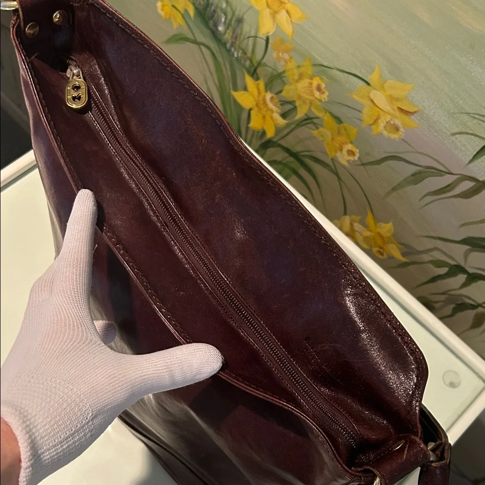 Vintage Marino Orlandi Large Rich Brown Leather Shoulder/Bucket Bag